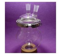 Flacon de réaction laboratoire 3000 ml à 2 cols, flacon 24/40 avec pince facile, réacteur 3 L Équipements de laboratoire