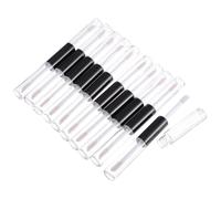 Flacon de Rouge à Lèvres Vide Double Extrémité 4ml Plastique Noir | Lot de 10 Pièces, Bouchon en Caoutchouc Inclus, pour DIY et Usage Quotidien