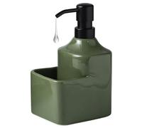 flacon de savon pour les mains Distributeur de savon en céramique avec porte-éponge 2 1 et seau rangement 473 ml for cuisine salle bain Distributeur à pompe(Green)