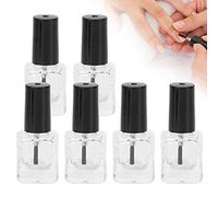 Flacon de Vernis à Ongles Vide, 6 Pièces Flacon de Vernis à Ongles avec Pinceau, Flacon de Vernis à Ongles Transparent, 5 Ml Limpide Vide pour Auto-remplissage, avec 2 Entonnoirs 6 Boules de Mélange