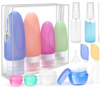 Flacon De Voyage En Silicone,18 Pcs 89ml Étanches Bouteille Vide Contenant Kit Avec Étiquettes Pour Shampoing,Lotion Et Accessoires De Voyage,Approuvé Par Fda Sans Bpa