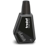 Flacon d'encre Noire Trodat 7011A pour recharger les tampons encreurs - 28 ml, encre à base d'eau pour marquer les documents - empreintes nettes et propres - bouchon refermable