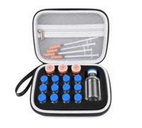 Flacon d'insuline à 17 emplacements en EVA rigide pour flacons de 1 ml à 30 | Sac de protection pour fiole de poignet, doublure en mousse anti-chute, maille séparée pour outils de laboratoire