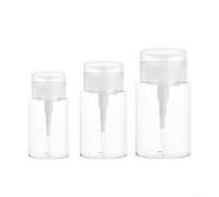 Flacon distributeur de dissolvant pour vernis à ongles en plastique transparent avec mécanisme poussoir pour une utilisation et une recharge faciles (150 ml)