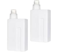 Flacon Distributeur de Lotion Rechargeable 1 L, Lot de 2, PE Blanc | Surface Lisse, Bouchons Inclus, pour Salle de Bain et Buanderie, Simple Étiquetage, Voyage