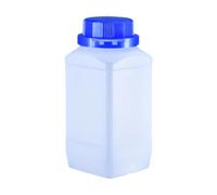 Flacon distributeur de produits chimiques carré de 1 litre à large ouverture pour réactifs, avec bouchon bleu