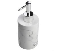 Flacon distributeur de savon en résine 270 ml 500 ml rechargeable pour shampooing, nettoyant corporel, savon vaisselle, idéal pour salle de bain, cuisine, bureau (rond, blanc, 270 ml)