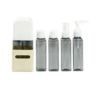 Flacon Distributeur de Voyage 4 en 1 à remplir,Deux Types de Buses, Design de Boucle Anti-Fuite,Bouteilles de Voyage Anti-Fuite, pour shampooing, Lotion, après-shampoing et crème (B)