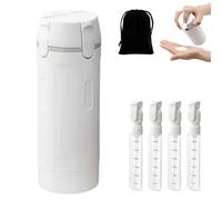 Flacon distributeur de voyage 4 en 1 avec balance et étiquette, portable, anti-fuite, rechargeable, pour shampooing, articles de toilette pour vol, sac de gym, w nd (blanc)