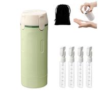 Flacon distributeur de voyage 4 en 1 avec balance et étiquette, portable, anti-fuite, rechargeable, pour shampooing, articles de toilette pour vol, sac de gym, w nd (vert)