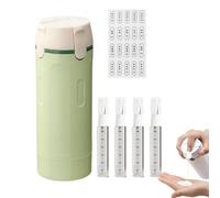 Flacon Distributeur De Voyage 4 en 1 avec ÉChelle Et ÉTiquette, Réutilisable Kits de Contenants Cosmétiques Portables, Étanche, Flacons-Pompes pour Shampoo, Lotion, Spülung und Creme (Vert)