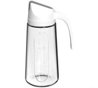 Flacon distributeur d'huile automatique en verre avec buse anti-fuite, qualité alimentaire, récipient à condiments pour huile, vinaigre, sauce soja, blanc, 12 x 9 x 21,7 cm (750 ml, blanc)