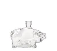 Flacon en verre de 200 ml « Cochon porte-bonheur », ouverture : bouchon en liège