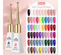 Flacon en verre Mtssii 10 ml Vernis à ongles en gel le plus populaire 60 couleurs Fournitures pour ongles à paillettes Vernis semi-permanent Manucure Nail Art Trempage LED UV Vernis à ongles en gel AB