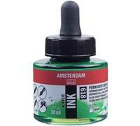 Flacon Encre Acrylique Acrylic Ink Amsterdam 30ml Vert Permanent Clair