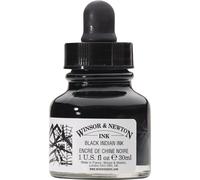 Winsor & Newton Encre à dessiner 030 Flacon 30 ml avec compte‑gouttes Noir