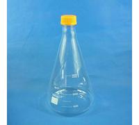 Flacon Erlenmeyer en verre Borosilicate de 500 à 5000ml, avec bouchon à vis GL45, flacon de réactif conique gradué for utilisation en laboratoire(3000ml)