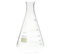Flacon Erlenmeyer en verre borosilicaté de qualité supérieure - Flacon conique à large ouverture (50 ml-5 000 ml) for un usage en laboratoire et à domicile(3000ml)