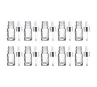 Flacon Lot de 10 5ml Compte-gouttes en Verre et Plastique Blanc