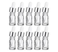 Flacon Lot de 10 Pièces Compte-gouttes en Verre Blanc 5ml