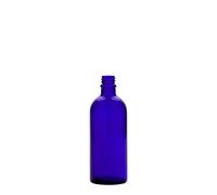 Flacon médical 100 ml, verre, bleu royal, ouverture : DIN 18