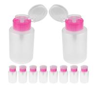 Flacon Pompe pour Dissolvant à Ongles 150ml Plastique Rose, Lot de 10