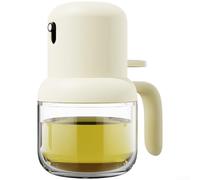 Flacon pulvérisateur d'huile de 180 ml pour cuisine, friteuse, grill, salade, cuisson, uniforme, livraison de brume, matériaux en verre et silicone (beige)