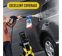Flacon pulvérisateur en mousse pour nettoyeur haute pression avec volume de mousse réglable, interface en acier inoxydable et laiton, pression de fonctionnement de 4000 psi, convient aux voitures