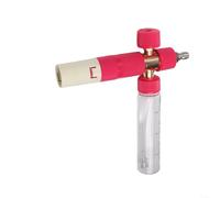 Flacon pulvérisateur en mousse transparente avec interface de connexion rapide 1/4 pour nettoyeur haute pression tâches de nettoyage de voiture en plastique et métal, design moussant efficace (rouge)