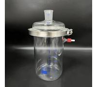 Flacon réacteur ouvert à fond plat cylindrique monocouche 3000 ml 29/42, bride de serrage 200 mm, avec repère de graduation, buse amovible GL14 mm