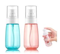 Flacon Spray Mini, Flacon Vaporisateur de Voyage Lot de 2, Vaporisateurs Brumisateur Fin pour Huiles Essentielles, Contenants de Voyage Rechargeables en Plastique, Vaporisateur pour Parfum(2oz / 60ml)