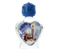 Flacon verre en coeur Apparition de Lourdes avec 20 ml d'eau de Lourdes - Flacon eau de Lourdes - Culte Chrétien en Verre