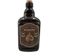 FLACON VERRE ÉTIQUETTE POISON CHAUDRON 19CM NOIR- DECORS DE TABLE HALLOWEEN