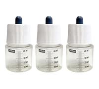 Flacon vide - PEBEO - 45 ml - Lot de 3 - Plastique robuste - Bouchon pipette en verre