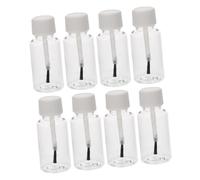 Flacon Vide Vernis à Ongles avec Pinceau, 20ml, 8 Pièces | PET Blanc, Bouchon Anti-fuite, pour Huiles Cuticules et Solvants, Salon, Transport Facile