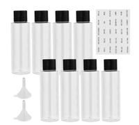 Flacon Voyage Avion, 8 Pièces 100/120ml Vides en Plastique Transparent Kit Voyage Avion avec 2 Entonnoirs & 1 étiquettes Voyage Accessoires Contenant Voyage pour Bagages à Main Liquides Cosmétiques