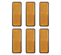 Flaconi 6PCS Catadioptre Remorque,Catadioptre Moto,Catadioptre Adhesif,Catadioptres Remorque Orange Jaune,Auto-adhésifs Rectangulaire Catadioptre,Convient aux Voitures,Remorque,Motos,Camions,Velo,SUV