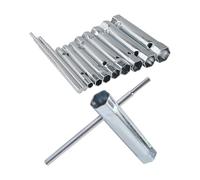 Flaconi Cle A Bougie Tondeuse a Gazon,Jeu de Clé à Pipe Cle Robinet avec Tommy Bar,6-22mm Métrique Ensemble Tube Barre Clé à Bougie en Acier à,Convient pour Travaux Mécaniques