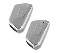 Flaconi Coque de Cle de Voiture, Étui e Voiture en Silicone TPU, Housse de Protection de e Voiture,pour Que Vos clés de Voiture Soient Conservées dans Un état Neuf (Bord Argenté-Gris)