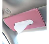 Flaconi Porte-Mouchoirs pour VisiÈre De Voiture,Support de Boîte de Mouchoirs Boîte à Mouchoirs Suspendue pour Voiture,Porte-Serviettes en Cuir PU,Convient à la Plupart des Automobiles,Camions (Rose)