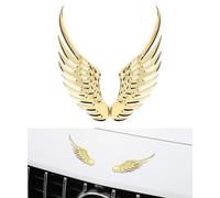 Flaconi Stickers pour Voiture,Alliage de Métal Badge Sticker,Autocollant 3D Pour Voiture,Autocollant de Voiture Ailes d’Ange,Alliage Badge Sticker,Auto Accessoires,pour Voitures,Camions,Motos(Or)