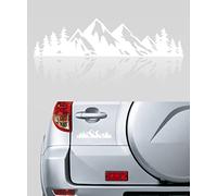 Flaconi Stickers Voiture,Autocollants Voiture,Autocollant Van,Autocollant de Voiture,Montagnes Autocollants Voiture,Graphique Autocollants Kit pour Voiture Caravane Remorque Camping(Blanc)
