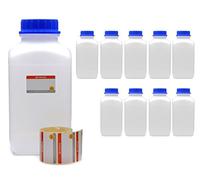 Flacons à col large avec bouchons à vis, flacon chimique, flacon de laboratoire avec couvercle, contenant de stockage pour laboratoire, cuisine ou loisirs, lot de 10, transparent, 10 x 4 000 ml