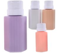 Flacons à Pompe Rechargeables en Plastique 4 Pièces pour Liquides | Voyages D’affaires Famille, Usage Simple, Prévention des Fuites, Format Léger