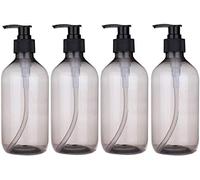 Flacons de Distributeur de 400 ML, Lot de 4 Rechargeables Flacons distributeurs de Savon Liquide, Flacon Pompe Vide en Plastique pour Lotion Shampoing Gel Douche Savon pour Les Mains Détergent