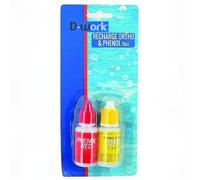 Flacons de Recharge Ortho et Phénol 15 ML - pour Trousse pH/Brome/Chlore - Efficace et Pratique - D-Work