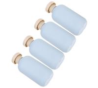 Flacons de Toilette Réutilisables 200ml Pp Bleus, 4 Pièces | Bouteilles pour Shampooing et Gel Bain, Large Embouchure, Légères et Portables, Voyages et Déplacements Professionnels