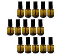 Flacons de Vernis à Ongles en Verre Lot 15 avec Brosse, 15ml | Bouteilles Cylindriques Teintées, Fermeture Vissée Étanche, pour Remplissage DIY et Mélange de Liquide