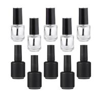 Flacons de Vernis à Ongles Réutilisables en Verre 10 Pièces 15ml | Format Voyage, Couvercle Étanche Anti-fuite, Léger et Compact, pour Rangement Mobile et Recharge Facile