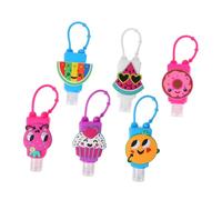 Flacons de Voyage Cartoon 30ml en Silicone et Plastique, 6 Pièces | Couvercle à Thème, Crochet Boucle Pratique, pour Shampooing et Gel Bain, Coloris Assortis Couleur Aléatoire
